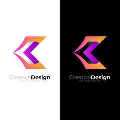 Simple letter K logo design vector, modern style