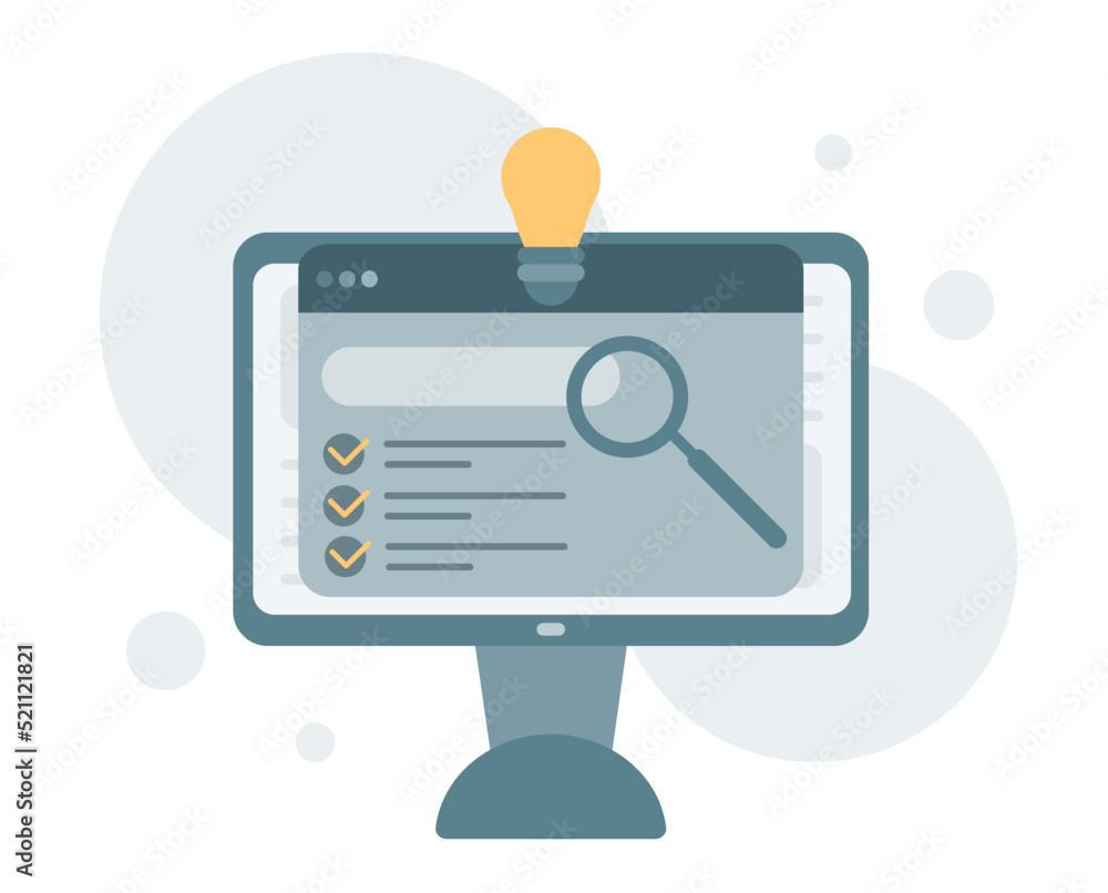 Poster simple browser window and online search results concept. minimal design isolated. vector illustratio