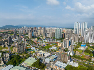 Fototapeta na wymiar Lin Kou, Taiwan, Top view of Lin Kou city in Taiwan