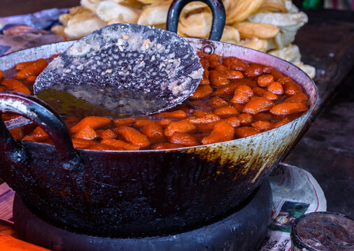 View of Nikuti Sweets ,one of the lesser-known Bengali Sweets from Krishnanagar. Selective Focus is used.