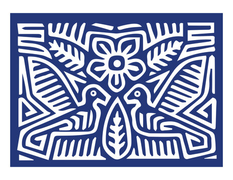 Panama Mola of Panama travel SVG vector blue