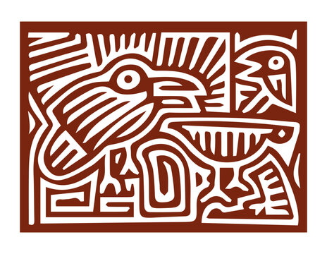 Panama Mola of Panama travel SVG vector red