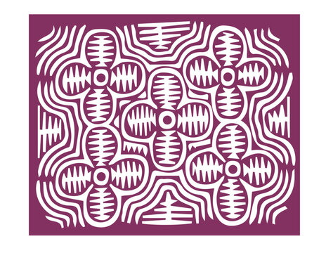 Panama Mola of Panama travel SVG vector pink