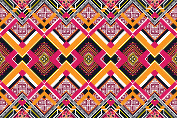 Geometric ethnic flower pattern for background,fabric,wrapping,clothing,wallpaper,Batik,carpet,embroidery style.