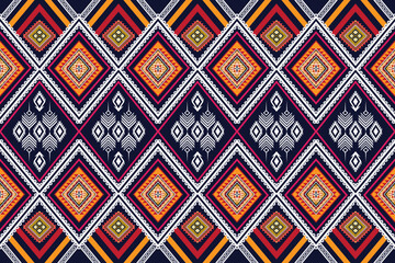Geometric ethnic flower pattern for background,fabric,wrapping,clothing,wallpaper,Batik,carpet,embroidery style.