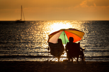 person watching the sunset