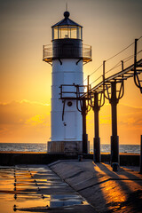 lighthouse at sunset