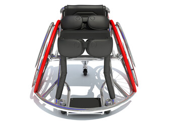 Sport Wheelchair 3D rendering on white background
