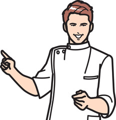 指差す男性医師