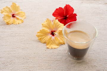cup of coffee and flower