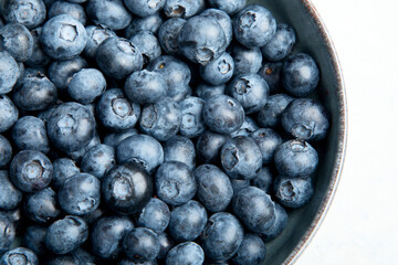 Fresh blueberry on neutral background.