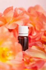 Essential oil  glass in rose