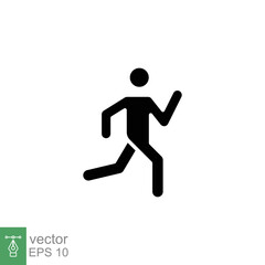 Fototapeta na wymiar Runner icon. Simple solid style. Man run fast, race, sprint, sport concept. Glyph vector illustration isolated on white background. EPS 10.