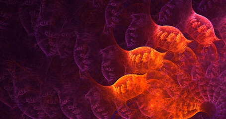 3D rendering abstract multicolor fractal light background