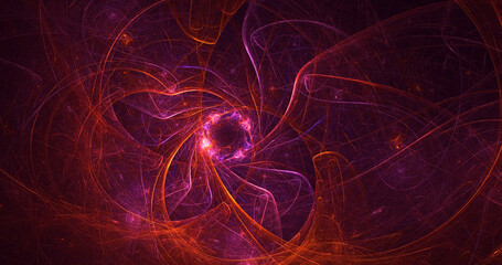 3D rendering abstract multicolor fractal light background