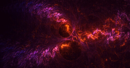 3D rendering abstract colorful fractal light background