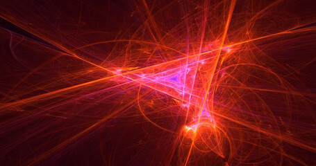 3D rendering abstract multicolor fractal light background