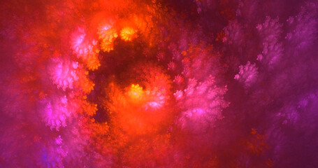 3D rendering abstract colorful fractal light background