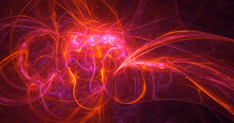 3D rendering abstract colorful fractal light background