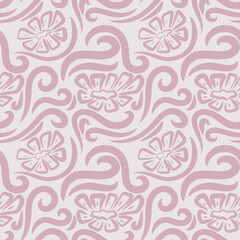 Fototapeta premium flower hand drawn scribble doodle elements seamless pattern for fabric wallpaper wrapping