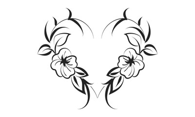 Abstract Flower. Printable flower Embroidery pattern design.