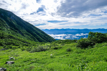 Fototapeta na wymiar 長野県中央アルプス木曽駒ヶ岳からの景色
