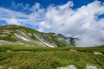 長野県中央アルプス木曽駒ヶ岳の景色