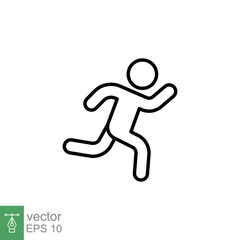 Fototapeta na wymiar Runner icon. Simple outline style. Man run fast, race, sprint, sport concept. Thin line vector illustration isolated on white background. EPS 10.
