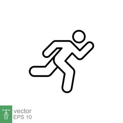 Runner icon. Simple outline style. Man run fast, race, sprint, sport concept. Thin line vector illustration isolated on white background. EPS 10.