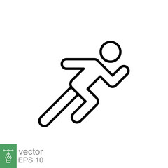 Runner icon. Simple outline style. Man run fast, race, sprint, sport concept. Thin line vector illustration isolated on white background. EPS 10.