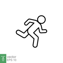 Runner icon. Simple outline style. Man run fast, race, sprint, sport concept. Thin line vector illustration isolated on white background. EPS 10.