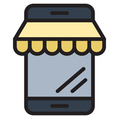 Online shop , Online Delivery Service filled outline icon.