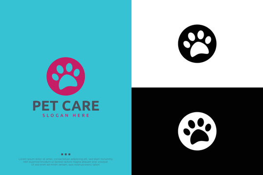 Pet care logo design template