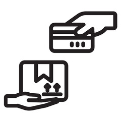 Online payment , Online Delivery Service outline icon.