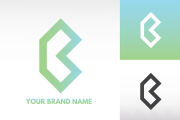 Logo Letter B3 3B monogram diamond Style Design Vector in Gradient and monochrome color