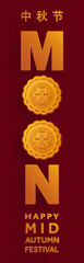 Chinese Mid Autumn Festival on color background