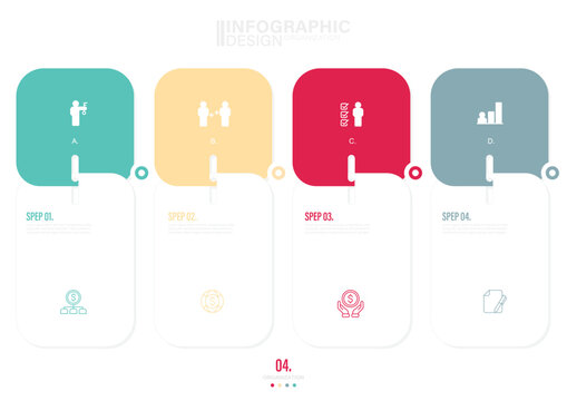 Infographic For Human Resource Management System With Line Icons And Place For Your Content. Infographic, Icons, Steps