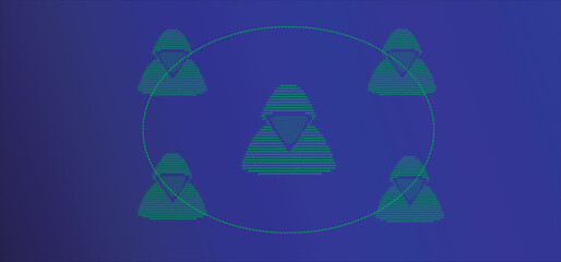 2d illustration Cyber crime and internet privacy hacking. Network security, Cyber attack, Computer Virus, Ransomware, and Malware Concept