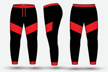 Trouser design template for technical fashion illustration and trousers pant design for Sweatpants design and mockup