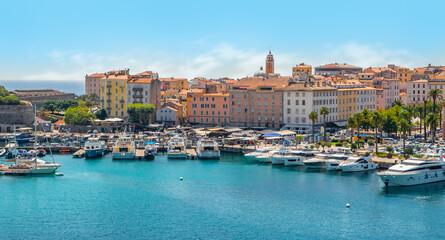 Ajaccio marina and port, Corsica Island. - obrazy, fototapety, plakaty