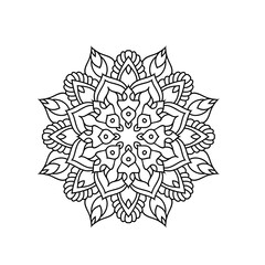 Simple art mandala design in black and white