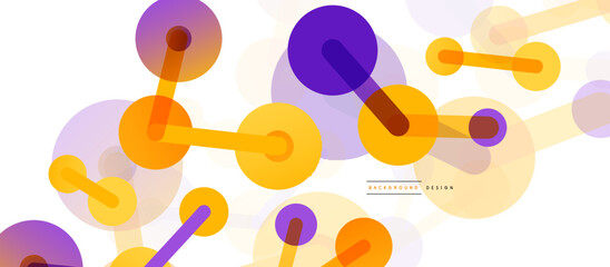 Line points connections geometric abstract background. Circles connected by lines. Trendy techno business template for wallpaper, banner, background or landing