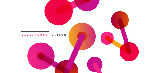 Abstract background. Round dots connected by lines. Trendy techno business template for wallpaper, banner, background or landing