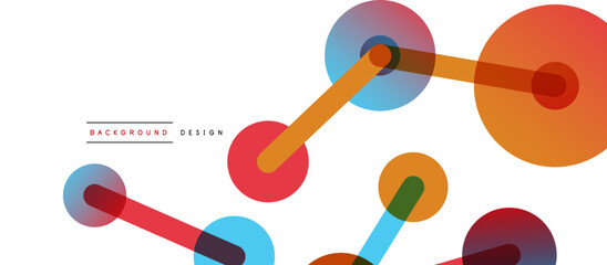 Line points connections geometric abstract background. Circles connected by lines. Trendy techno business template for wallpaper, banner, background or landing