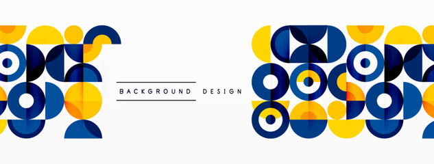 Colorful circle abstract background. Minimal geometric template for wallpaper, banner, presentation