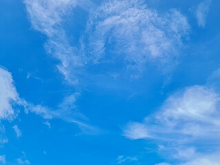 Fototapeta na wymiar The blue sky with light clouds floated comfortably.