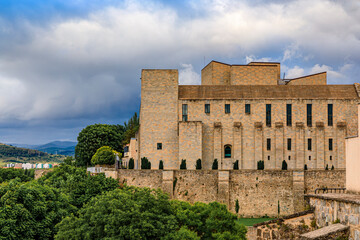 The medieval citadel in Pamplona, Spain famous for the running of the bulls