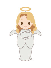 天使の仮装をしたイラスト