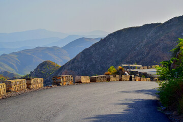 Naklejka premium Road in mountains, Mountains road photography, mountains road images, HD mountain road, Kotal Pass kohat images, 