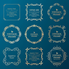 オシャレなフレーム。デザインテンプレート。ゴージャスな額のセット。